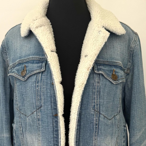Pistola Madison Fleece Sherpa Lined Denim Trucker Jean Jacket, Light Blue,Size S - Picture 5 of 12